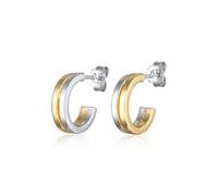 elli. Ohrringe Creolen Stecker Damen 925 Silber Bicolor, bicolor Zweifarbig