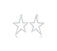Paar Ohrstecker ELLI "Ohrringe Hänger Stern Kristalle 925 Silber" Gr. 40, silber, Ohrringe, Damen, 40,mit Stein, Silber 925 (Sterlingsilber) (92101216-40) silber