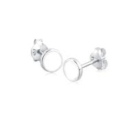 Elli, Ohrringe Basic Geo Kreis Emaille 925 Sterling Silber in weiß, Schmuck für Damen Gr. OneSize