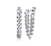 Paar Ohrstecker ELLI "Ohrringe Ohrhänger Panzerkettenglieder Goldfarben" Gr. 24, silber, Ohrringe, Damen, 24,mit Stein, Messing (14770540-24) silber