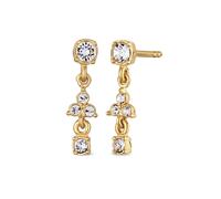 Paar Ohrstecker ELLI "Ohrringe Ohrstecker mit Kristallen von Swarovski Weiß 925 Sterling Silber" Gr. 18, gold, Ohrringe, Damen, 18, Silber 925 (Sterlingsilber) (39027438-18) gold