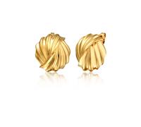 Paar Ohrstecker ELLI "Ohrringe Ohrstecker Rund Riffeldesign 925 Sterling Silber" Gr. 20, gold, Ohrringe, Damen, 20, ohne Stein, Silber 925 (Sterlingsilber) (38754113-20) gold