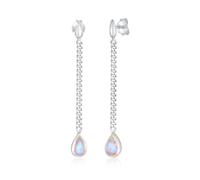 Elli Paar Ohrstecker »Hänger Panzerkette Mondstein Tropfen 925 Silber«