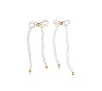 Paar Ohrstecker ELLI PREMIUM "Ohrringe Schleife Muschelkernperlen 925 Silber" Gr. 65, weiß, Ohrringe, Damen, 65, Silber 925 (Sterlingsilber) (82405820-65) weiß