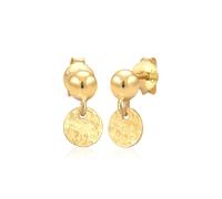 Elli PREMIUM, Ohrringe Stecker Kugel Plättchen Antique 375 Gelbgold in gold, Schmuck für Damen Gr. OneSize