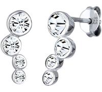 Paar Ohrstecker ELLI "Schmuck Geschenk Silber 925 Ohrringe", silber (silberfarben, kristallweiß, kristallweiß), Ohrringe, Damen, Silber 925 (Sterlingsilber), mit Glasstein (45083807-0) silberfarben, k