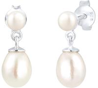 Elli PREMIUM - Hänger-Ohrring Süsswasserzuchtperlen 925 Silber Ohrringe Damen