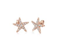 Paar Ohrstecker ELLI "Seestern mit Kristalle funkelnd 925 Sterling Silber", rosa (rosegold), Ohrringe, Damen, onesize,mit Steinen, Silber 925 (Sterlingsilber) (568533-0) rosegold