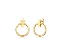 Paar Ohrstecker ELLI "Stecker Kreis Rund Geo Trend 925 Sterling Silber", gold, Ohrringe, Damen, onesize, ohne Stein, Silber 925 (Sterlingsilber) (92652602-0) gold
