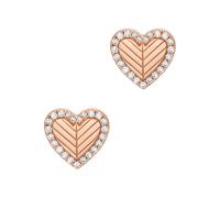 Paar Ohrstecker EMPORIO ARMANI "Schmuck Geschenk Silber 925 Ohrringe Herz", rosa (roségoldfarben, kristallweiß, kristallweiß), Ohrringe, Damen, Silber 925 (Sterlingsilber), mit Zirkonia (synth.) (1724