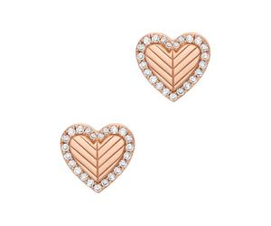 Paar Ohrstecker EMPORIO ARMANI "Schmuck Geschenk Silber 925 Ohrringe Herz", rosa (roségoldfarben, kristallweiß, kristallweiß), Ohrringe, Damen, Silber 925 (Sterlingsilber), mit Zirkonia (synth.) (1724