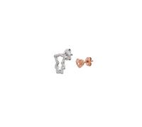 Paar Ohrstecker EMPORIO ARMANI "Schmuck Geschenk Silber 925 Ohrringe Teddy Herz", rosa (silberfarben, roségoldfarben, kristallweiß, kristallweiß), Ohrringe, Damen, Silber 925 (Sterlingsilber), mit Zir