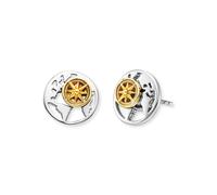 Paar Ohrstecker ENGELSRUFER "Aloha Bicolor", gold (silberfarben, gelbgoldfarben), Ohrringe, Damen, 10mm, Silber 925 (Sterlingsilber) (70283303-0) silberfarben, gelbgoldfarben