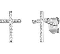 Paar Ohrstecker ENGELSRUFER "Kreuz", silber (silberfarben, kristallweiß, kristallweiß), Ohrringe, Damen, Silber 925 (Sterlingsilber), Paar Ohrstecker, Made in Germany - mit Zirkonia (synth.) (26124762