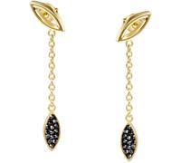 Paar Ohrstecker FIRETTI "Schmuck Geschenk Edelstahl Ohrschmuck Ohrringe Oval Drop", schwarz (gelbgoldfarben, schwarz, schwarz), Ohrringe, Damen, Edelstahl, mit Zirkonia (synth.) (75033844-0) gelbgoldf