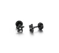 Paar Ohrstecker FIRETTI "Schmuck Geschenk Edelstahl Ohrschmuck Ohrringe Stern", schwarz (schwarz, kristallweiß), Ohrringe, Damen, 7,7mm, Edelstahl, mit Zirkonia (synth.) (32961562-0) schwarz, kristall