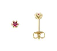 Paar Ohrstecker FIRETTI "Schmuck Geschenk Gold 333 Ohrschmuck Farbstein Edelstein Rubin", gold (gelbgoldfarben, rot, rot), Ohrringe, Damen, 3mm, Gelbgold 333, Paar Ohrstecker, mit Rubin (56522721-0)
