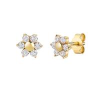 Paar Ohrstecker FIRETTI "Schmuck Geschenk Gold 333 Ohrschmuck Ohrringe Blume", gelbgoldfarben, kristallweiß, kristallweiß, Ohrringe, Damen, 7mm, Gelbgold 333, mit Zirkonia (synth.) (21827420-0) gelbgo