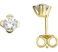 Paar Ohrstecker FIRETTI "Schmuck Geschenk Gold 333 Ohrschmuck Ohrringe Solitär Blume", gold (gelbgoldfarben, kristallweiß, kristallweiß), Ohrringe, Damen, 0,6mm, Gelbgold 333, mit Zirkonia (synth.) (3