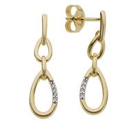 Paar Ohrstecker FIRETTI "Schmuck Geschenk Gold 333 Ohrschmuck Tropfenform", gold (gelbgoldfarben, weißgoldfarben), Ohrringe, Damen, 0,03 P2 = erkennbare Einschlüsse, Diamanten Gelbgold 333, Diamanten,