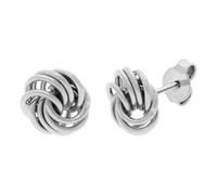 Paar Ohrstecker FIRETTI "Schmuck Geschenk Gold 375 Ohrschmuck Ohrringe Loveknot", weißgoldfarben, Ohrringe, Damen, 8mm, Weißgold 375 (86401725-0) weißgoldfarben