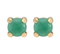 Paar Ohrstecker FIRETTI "Schmuck Geschenk Gold 375 Ohrschmuck Ohrringe Solitär", gelbgoldfarben, grün, grün, Ohrringe, Damen, 7mm, Gelbgold 375, mit Saphir, Smaragd oder Rubin (41180541-0) gelbgoldfar