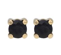 Paar Ohrstecker FIRETTI "Schmuck Geschenk Gold 375 Ohrschmuck Ohrringe Solitär", schwarz (gelbgoldfarben, schwarz, schwarz), Ohrringe, Damen, 7mm, Gelbgold 375, mit Saphir, Smaragd oder Rubin (2452930