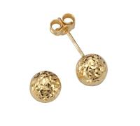 Paar Ohrstecker FIRETTI "Schmuck Geschenk Gold 375 Ohrschmuck rund diamantiert" Gr. 6, gold (goldfarben), Ohrringe, Damen, 6, Gelbgold 375 (37505613-6) goldfarben
