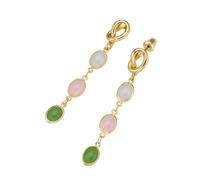 Paar Ohrstecker FIRETTI "Schmuck Geschenk Messing Ohrschmuck Ohrringe Knoten", gelbgoldfarben, weiß, rose, grün, weiß, rose, grün, Ohrringe, Damen, Messing, mit Kristallstein (54952949-0) gelbgoldfarb