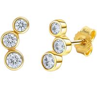 Paar Ohrstecker FIRETTI "Schmuck Geschenk, Ohrringe Triologie, Gold 333", gold (gelbgoldfarben, kristallweiß, kristallweiß), Ohrringe, Damen, Gelbgold 333, mit Zirkonia (synth.) (44705029-0) gelbgoldf