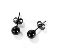 Paar Ohrstecker FIRETTI "Schmuck Geschenk Ohrschmuck Dot", schwarz, Ohrringe, Damen, 6mm, Edelstahl (27971239-0) schwarz