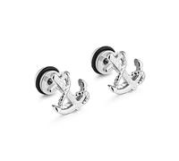 Paar Ohrstecker FIRETTI "Schmuck Geschenk Ohrschmuck Fake Plug Anker", schwarz (edelstahlfarben, schwarz), Ohrringe, Damen, 6,9mm, Edelstahl Kautschuk, Edelstahl, Kautschuk (87517340-0) edelstahlfarbe