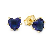 Paar Ohrstecker FIRETTI "Schmuck Geschenk Ohrschmuck in Herzform mit Glasstein", gelbgoldfarben, blau, blau, Ohrringe, Damen, Silber 925 (Sterlingsilber), mit Glasstein (24192814-0) gelbgoldfarben, bl