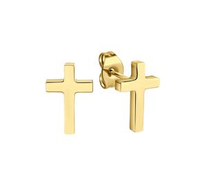 Paar Ohrstecker FIRETTI "Schmuck Geschenk Ohrschmuck Kreuz", gold (gelbgoldfarben), Ohrringe, Damen, Edelstahl (17267541-0) gelbgoldfarben