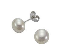 Paar Ohrstecker FIRETTI "Schmuck Geschenk Ohrschmuck Perle" Gr. 5, bunt (silberfarben, weiß), Ohrringe, Jungen, 5, Perlen Silber 925 (Sterlingsilber), Perlen, Silber 925 (Sterlingsilber), mit Süßwasse