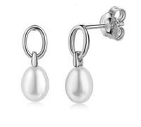 Paar Ohrstecker FIRETTI "Schmuck Geschenk Silber 925 Ohrringe Perl-Design in Tropfenform", silberfarben, weiß, Ohrringe, Damen, Perlen Silber 925 (Sterlingsilber), Perlen, Silber 925 (Sterlingsilber),