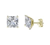 Paar Ohrstecker FIRETTI "Schmuck Geschenk Silber 925 Ohrringe Prinzessschliff", gelbgoldfarben, kristallweiß, kristallweiß, Ohrringe, Damen, Silber 925 (Sterlingsilber), Made in Germany - mit Zirkonia