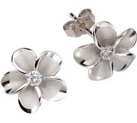 Paar Ohrstecker FIRETTI "Schmuck Geschenk Silber 925 Ohrschmuck Blume/Blüte", silber (silberfarben, kristallweiß), Ohrringe, Damen, 11mm, Silber 925 (Sterlingsilber), mit Zirkonia (synth.) (857424-0) 