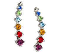 Paar Ohrstecker FIRETTI "Schmuck Geschenk Silber 925 Ohrschmuck Ear Climber Regenbogen", silber (silberfarben, mehrfarbig, mehrfarbig), Ohrringe, Damen, Silber 925 (Sterlingsilber), mit Kristallmix (6