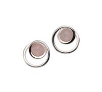 Paar Ohrstecker FIRETTI "Schmuck Geschenk Silber 925 Ohrschmuck Edelstein Quarz", bunt (silberfarben, rosa, rosa), Ohrringe, Damen, 12,5mm, Silber 925 (Sterlingsilber), mit Rosenquarz (644487-0) silbe