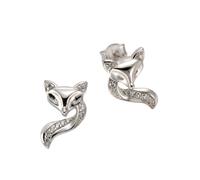 Paar Ohrstecker FIRETTI "Schmuck Geschenk Silber 925 Ohrschmuck Fuchs", silber (silberfarben, kristallweiß), Ohrringe, Damen, Silber 925 (Sterlingsilber), mit Zirkonia (synth.) (82830016-0) silberfarb