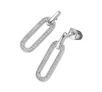 Paar Ohrstecker FIRETTI "Schmuck Geschenk Silber 925 Ohrschmuck Ohrringe Behang ovalförmig", silberfarben, kristallweiß, kristallweiß, Ohrringe, Damen, Silber 925 (Sterlingsilber), mit Zirkonia (synth