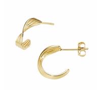 Paar Ohrstecker FIRETTI "Schmuck Geschenk Silber 925 Ohrschmuck Ohrringe geriffelt gedreht", gelbgoldfarben, Ohrringe, Damen, Silber 925 (Sterlingsilber) (48133308-0) gelbgoldfarben