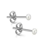 Paar Ohrstecker FIRETTI "Schmuck Geschenk Silber 925 Ohrschmuck Ohrringe" Gr. 3, silberfarben, weiß, Ohrringe, Damen, 3, Perlen Silber 925 (Sterlingsilber), Perlen, Silber 925 (Sterlingsilber), Made i