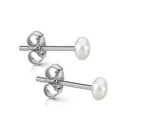 Paar Ohrstecker FIRETTI "Schmuck Geschenk Silber 925 Ohrschmuck Ohrringe" Gr. 4, silberfarben, weiß, Ohrringe, Damen, 4, Perlen Silber 925 (Sterlingsilber), Perlen, Silber 925 (Sterlingsilber), Made i