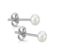 Paar Ohrstecker FIRETTI "Schmuck Geschenk Silber 925 Ohrschmuck Ohrringe" Gr. 5, silberfarben, weiß, Ohrringe, Damen, 5, Perlen Silber 925 (Sterlingsilber), Perlen, Silber 925 (Sterlingsilber), Made i