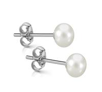 Paar Ohrstecker FIRETTI "Schmuck Geschenk Silber 925 Ohrschmuck Ohrringe" Gr. 7, silberfarben, weiß, Ohrringe, Damen, 7, Perlen Silber 925 (Sterlingsilber), Perlen, Silber 925 (Sterlingsilber), Made i