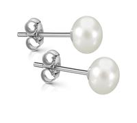 Paar Ohrstecker FIRETTI "Schmuck Geschenk Silber 925 Ohrschmuck Ohrringe" Gr. 8, silberfarben, weiß, Ohrringe, Damen, 8, Perlen Silber 925 (Sterlingsilber), Perlen, Silber 925 (Sterlingsilber), Made i