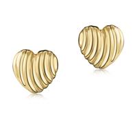 Paar Ohrstecker FIRETTI "Schmuck Geschenk Silber 925 Ohrschmuck Ohrringe Herz", gelbgoldfarben, Ohrringe, Damen, 9mm, Silber 925 (Sterlingsilber) (22808054-0) gelbgoldfarben