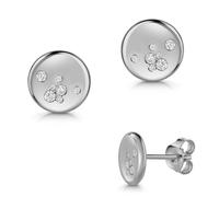 Paar Ohrstecker FIRETTI "Schmuck Geschenk Silber 925 Ohrschmuck Ohrringe Kreis rund", silberfarben, kristallweiß, kristallweiß, Ohrringe, Damen, Silber 925 (Sterlingsilber), Made in Germany - mit Zirk
